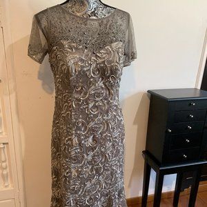 Silver quarter length dress